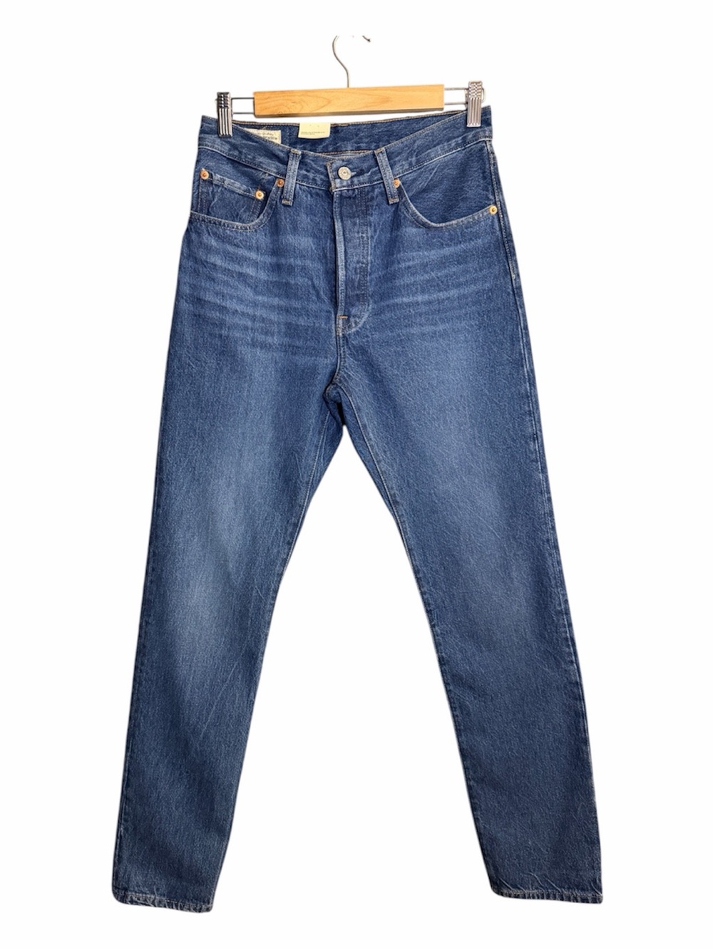 Levi's Women’s 501 Straight Leg Denim Jeans in Medium Blue Wash 26x32 NWT